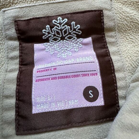 Gap Unisex Kids Fleece Sleeveless Full Zip Puffer Vest Beige Size Small (6-7) - Picture 5 of 9